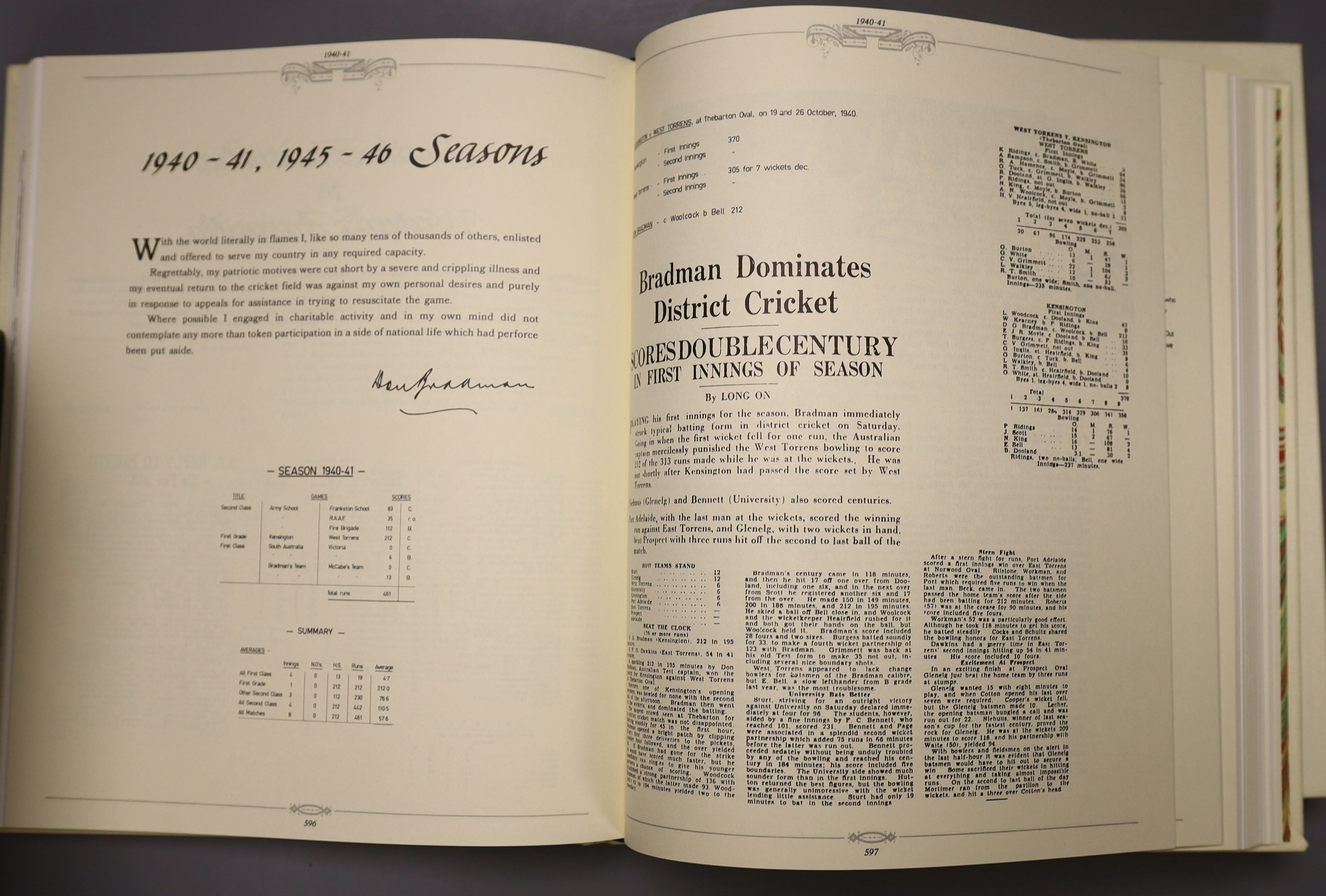 Don Bradman Signed The Bradman albums (2 volumes)